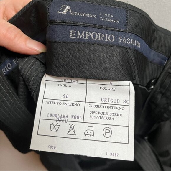 NWT Emporio Abbigliamento 100% Wool Pinstripe Suit Blazer Pants Set Sz EU 50/ M - Picture 11 of 16